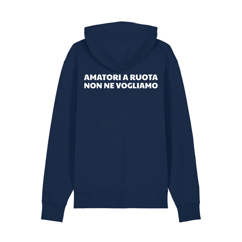 Amatori a ruota non ne vogliamo | Felpa con cappuccio stampata