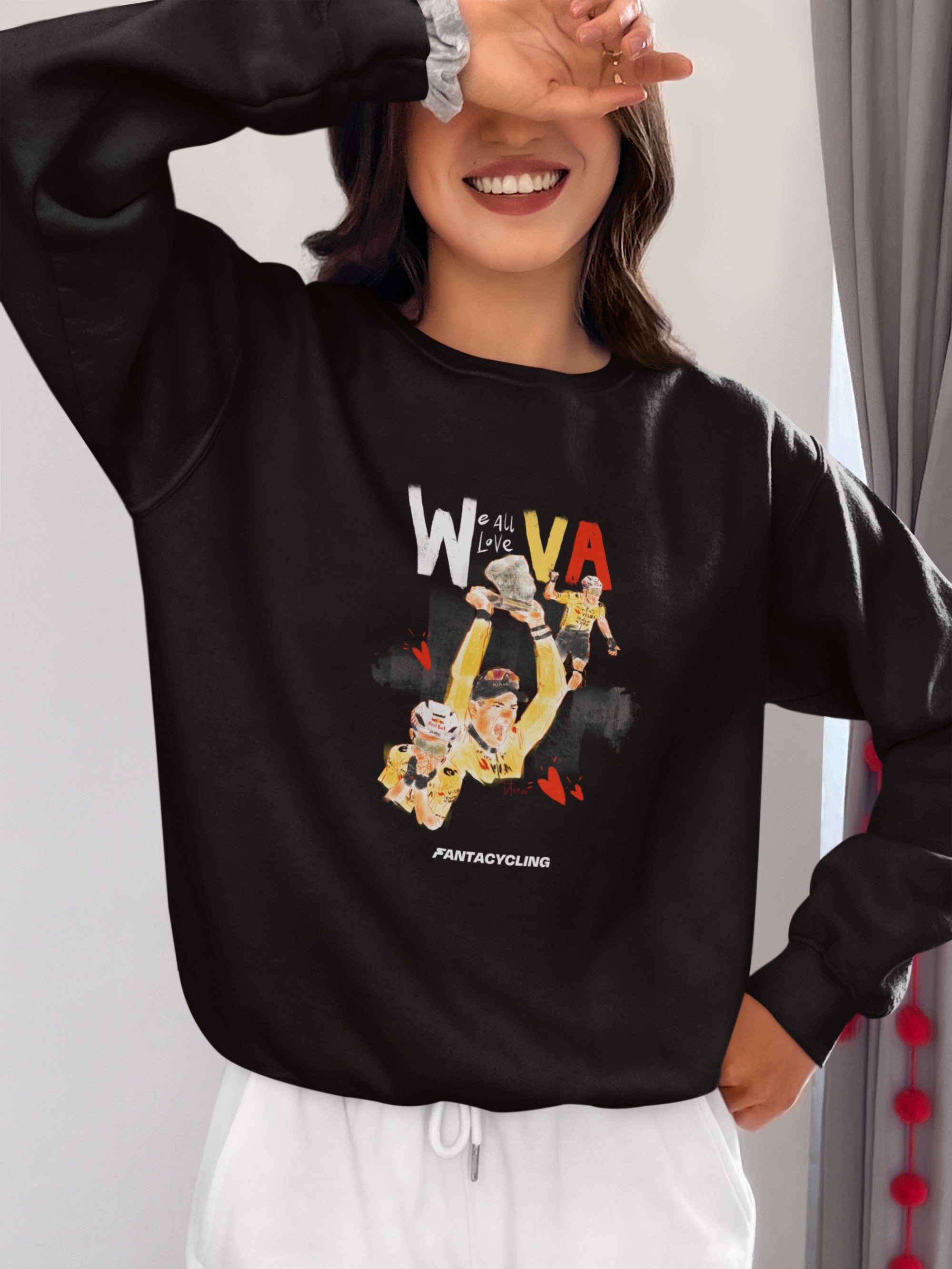 We all love VA | Felpa girocollo stampata