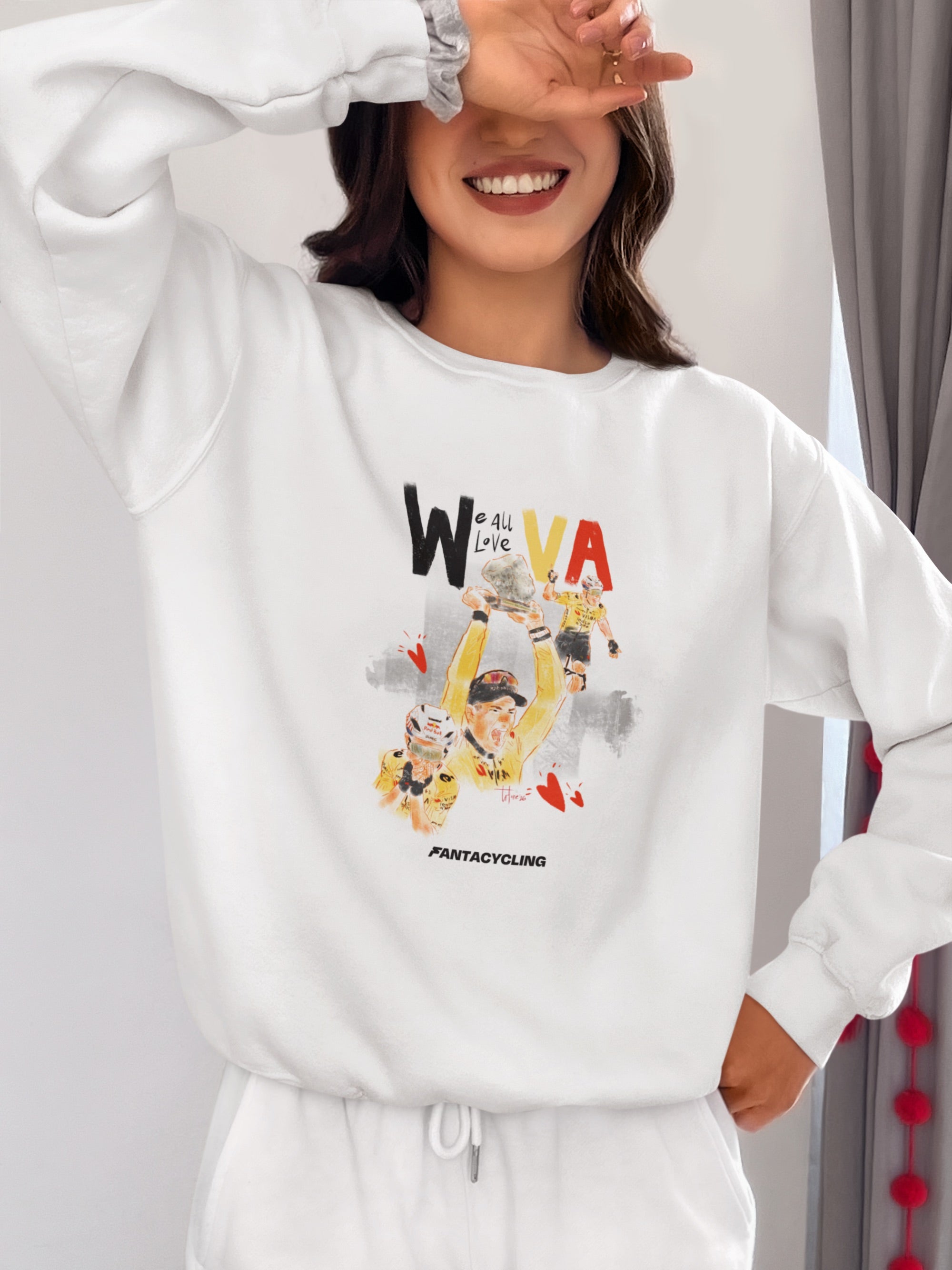 We all love VA | Felpa girocollo stampata