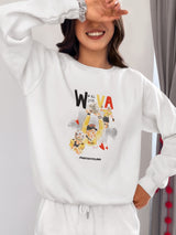 We all love VA | Felpa girocollo stampata
