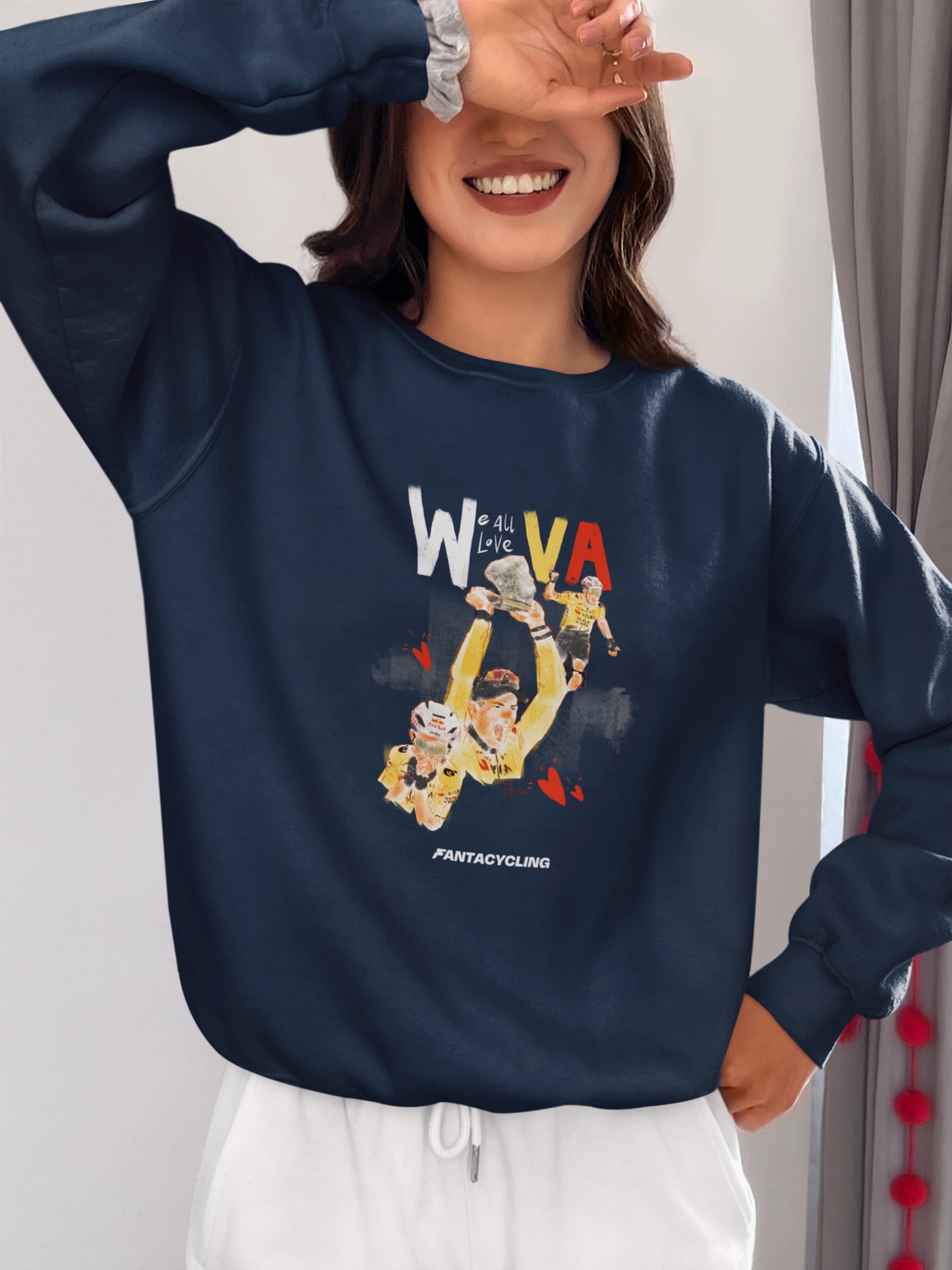We all love VA | Felpa girocollo stampata