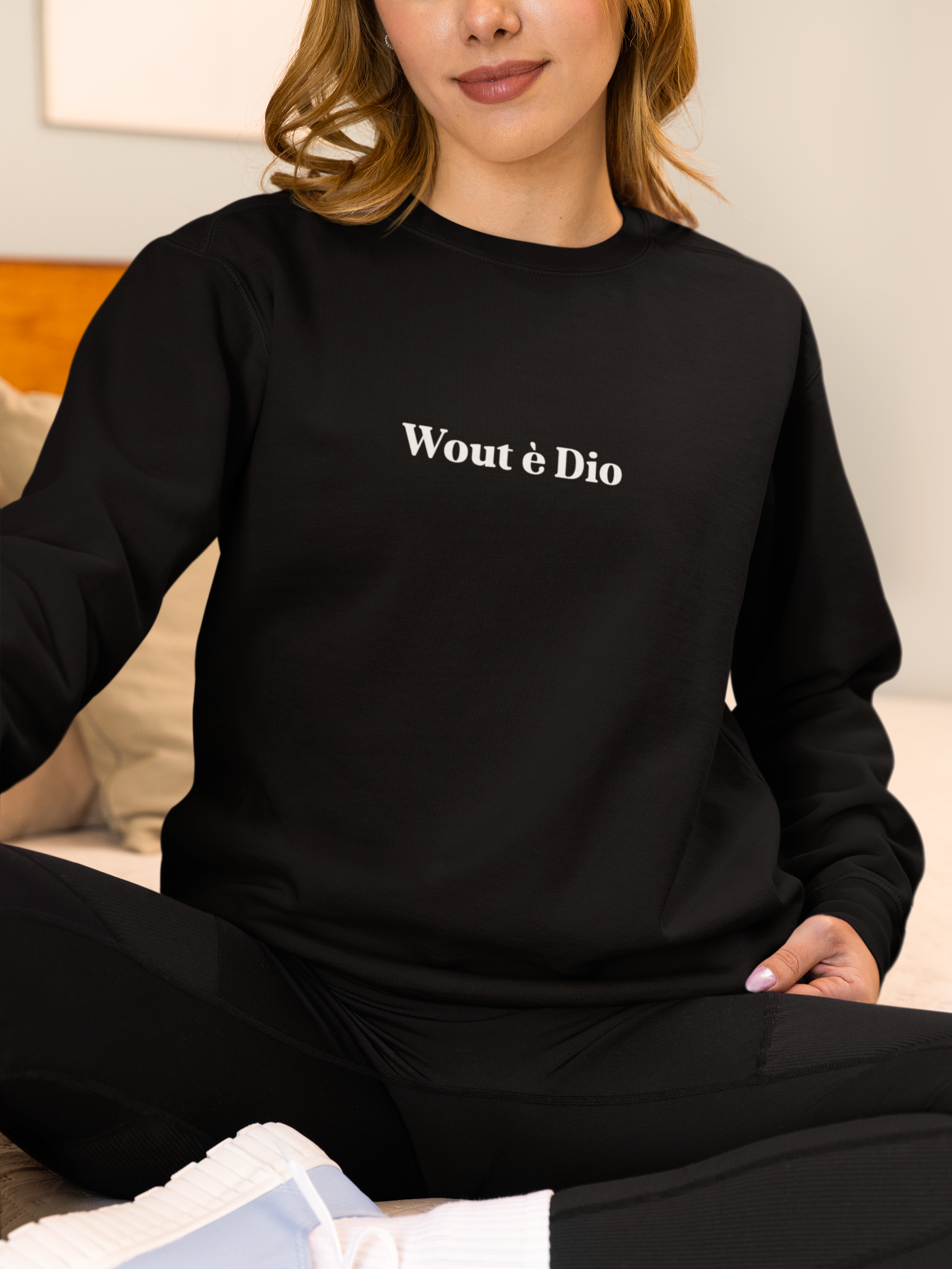 Wout è Dio (solo scritta) | Felpa girocollo stampata