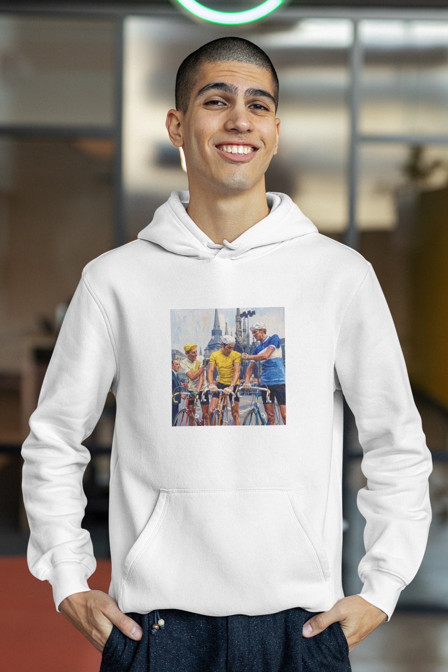 La maglia gialla | Felpa con cappuccio stampata