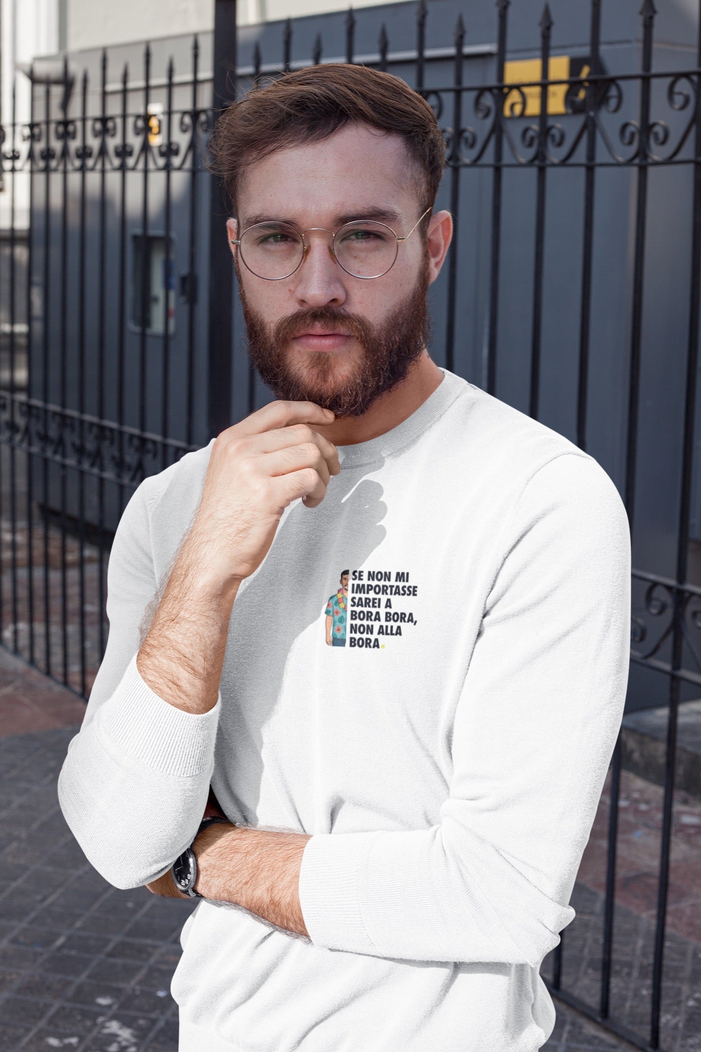 BORA BORA | Felpa girocollo stampata