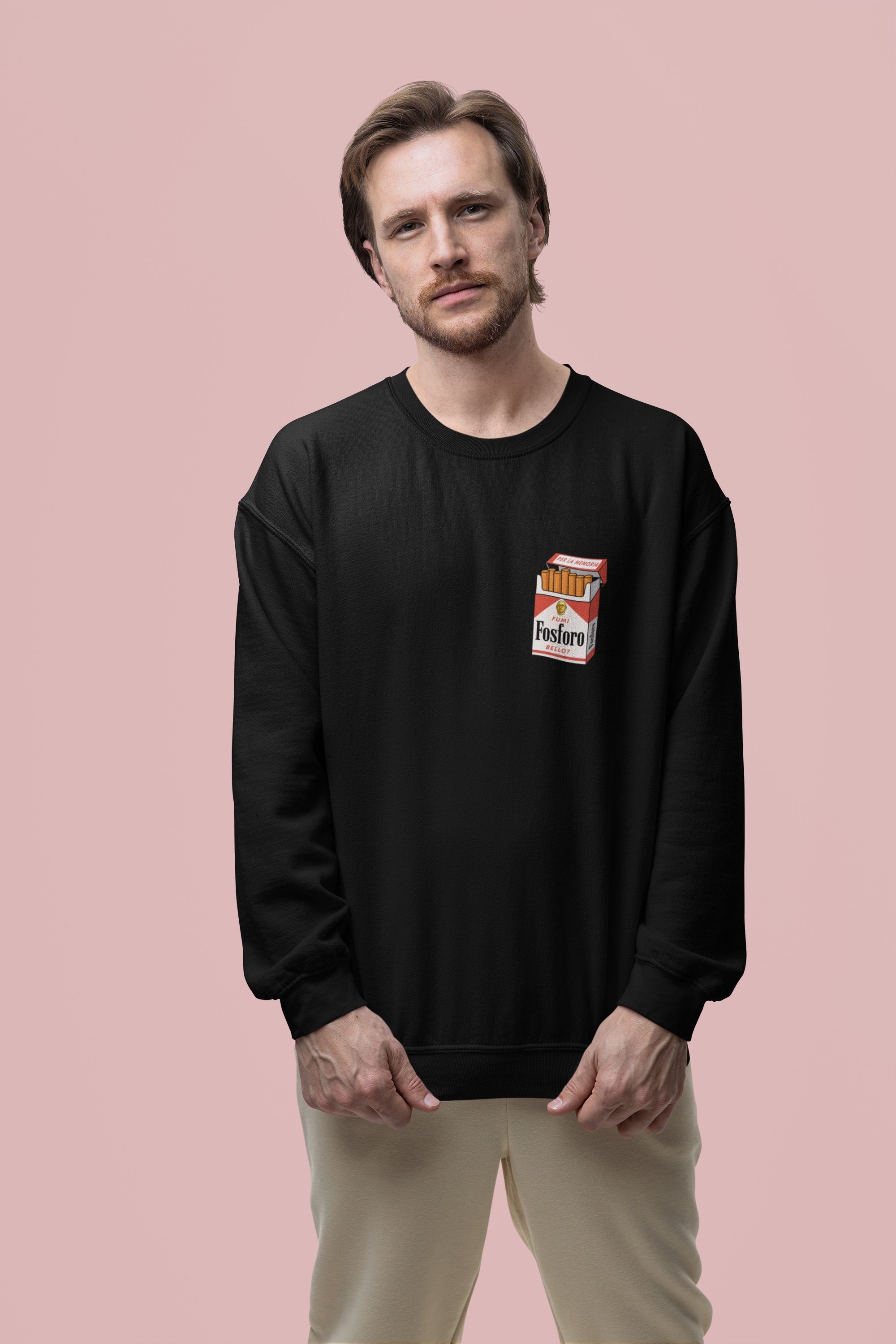 FUMI FOSFORO? | Felpa girocollo stampata