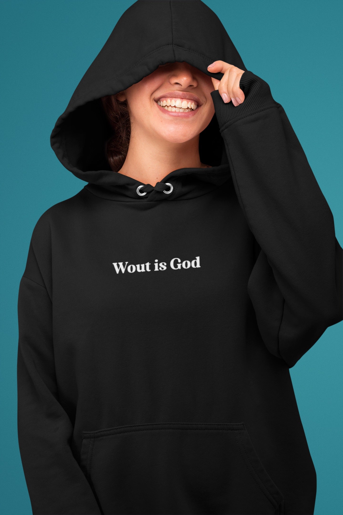 Wout is God (solo scritta) | Felpa con cappuccio stampata