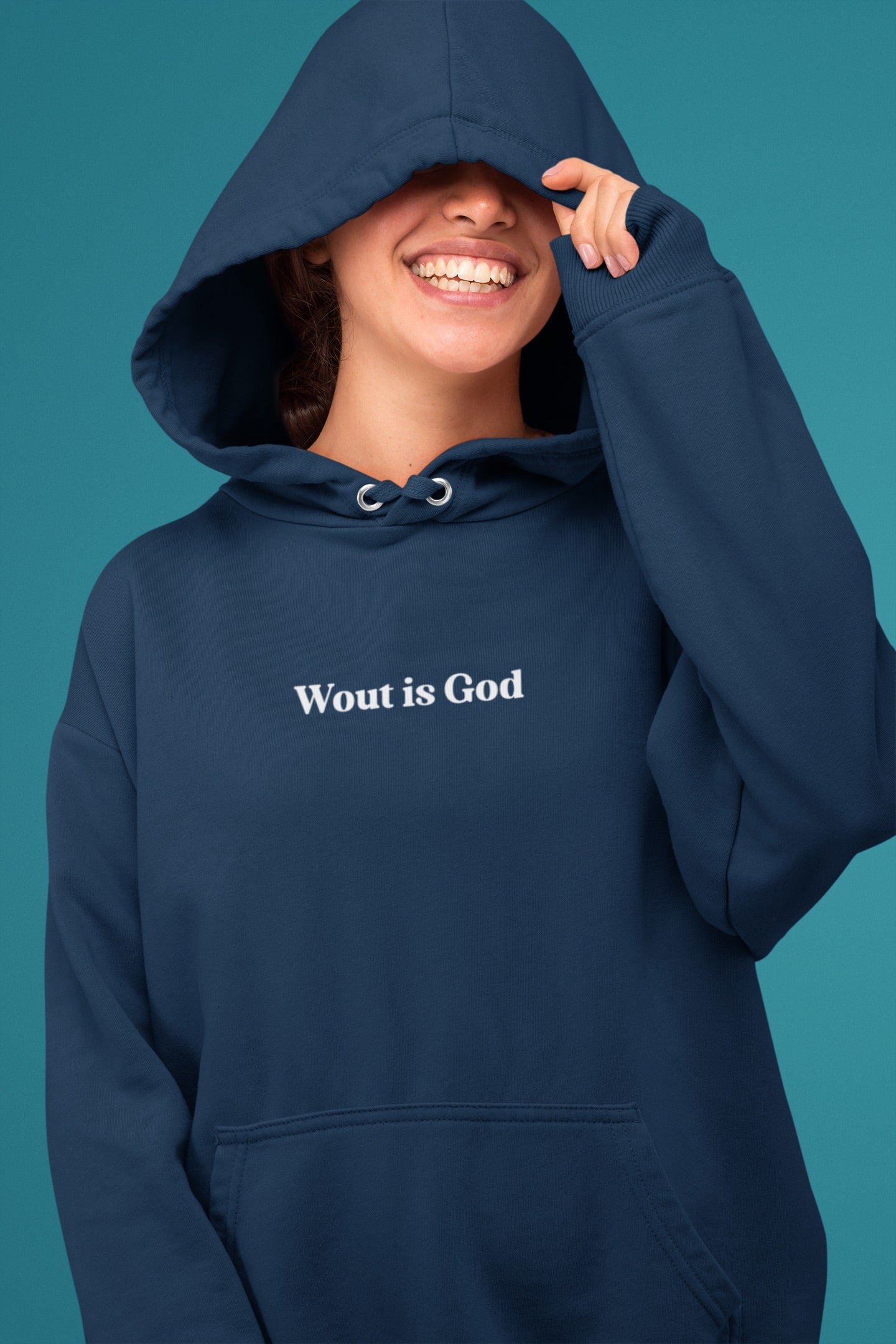 Wout is God (solo scritta) | Felpa con cappuccio stampata